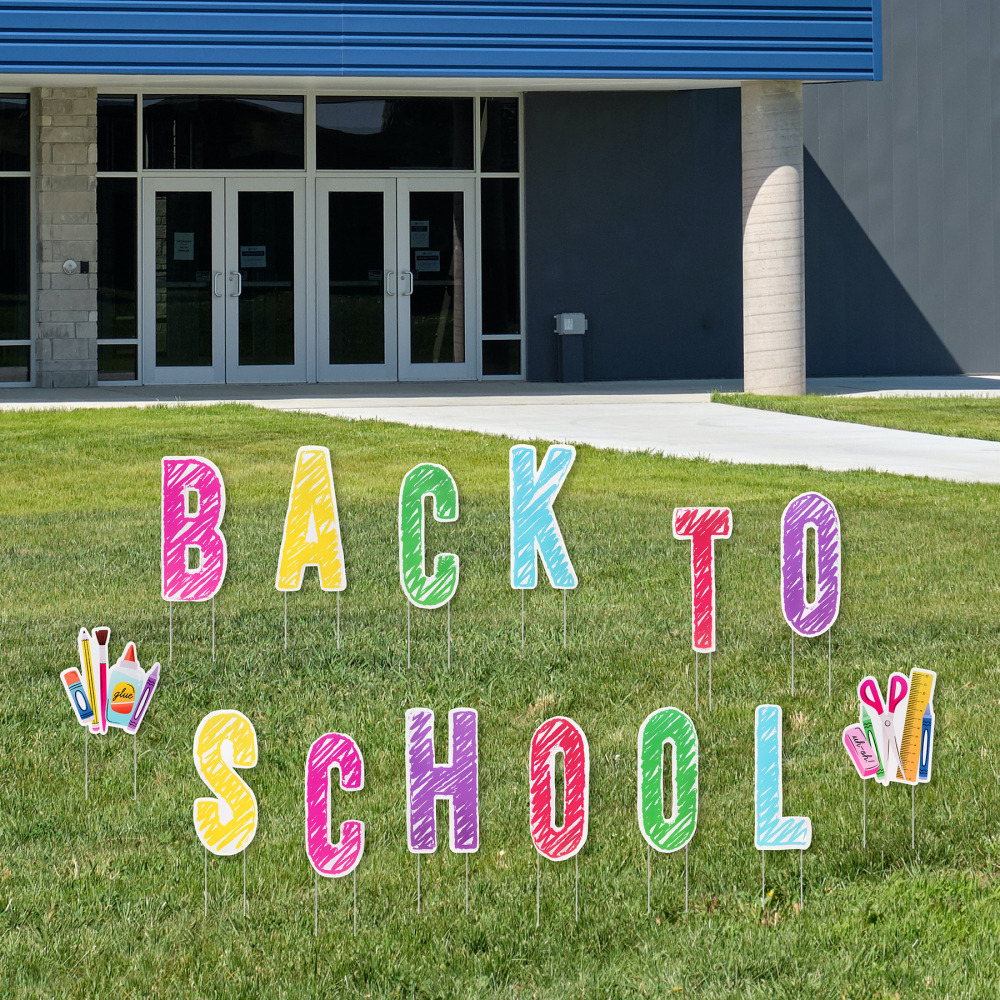 Office Depot® Back-To-School Yard Sign, 18" x 10",