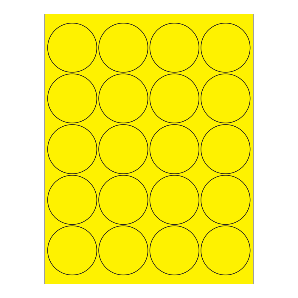 Tape Logic® Round Labels For Inkjet/Laser Printers, LL197YE,