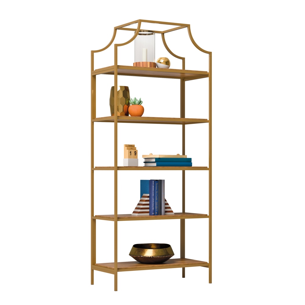 Sauder® International Lux 71"H 5-Shelf Bookcase, Sindoori