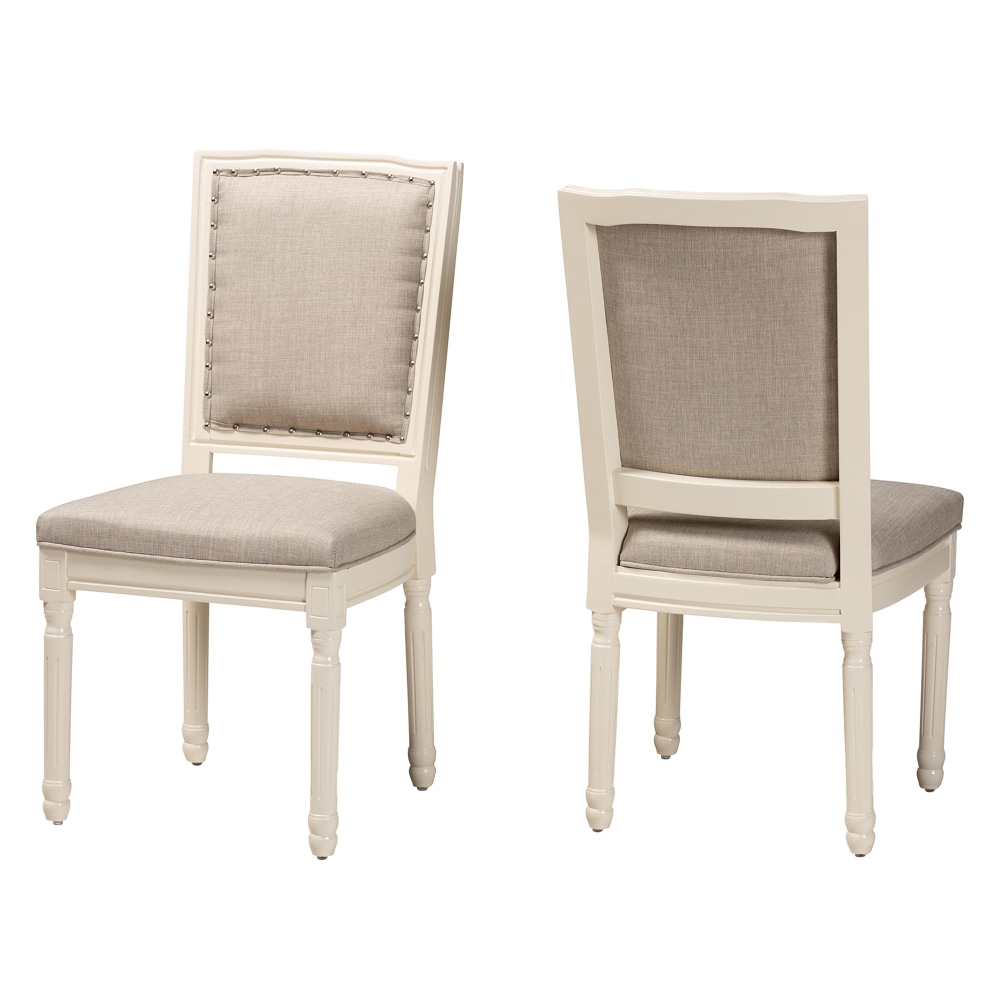Baxton Studio Louane Dining Chairs, Gray/White, Set Of