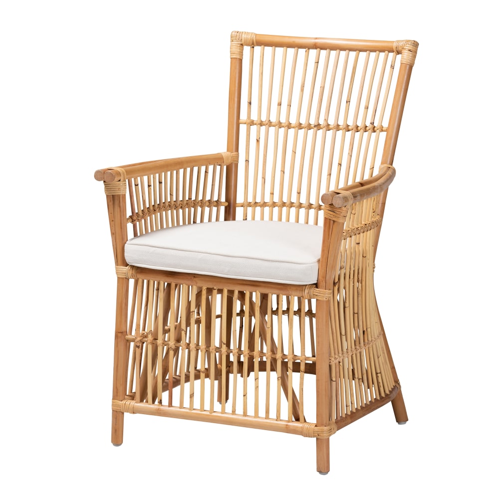 bali & pari Rose Armchair, White/Natural Brown
