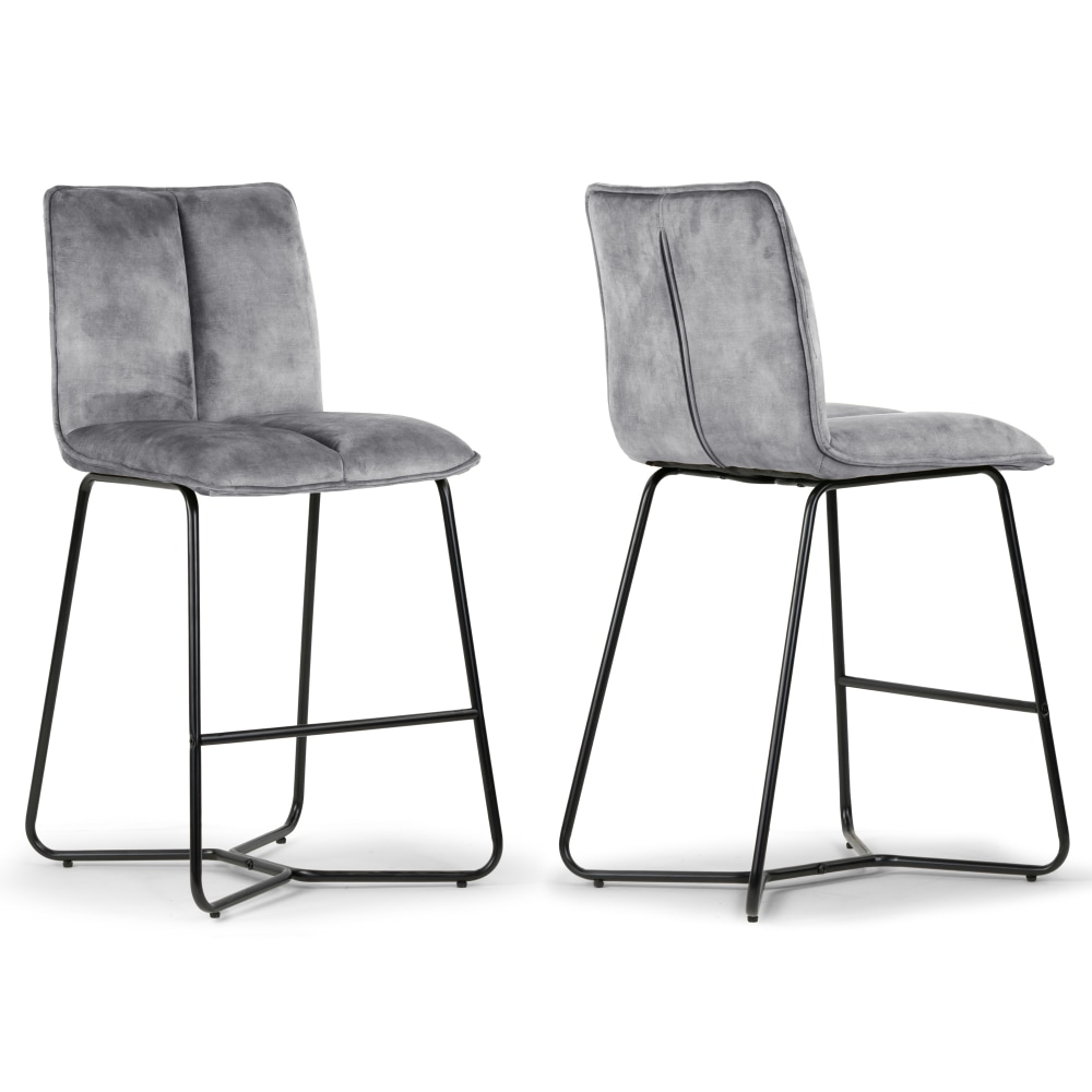 Glamour Home Avent Fabric Counter-Height Stools With Metal