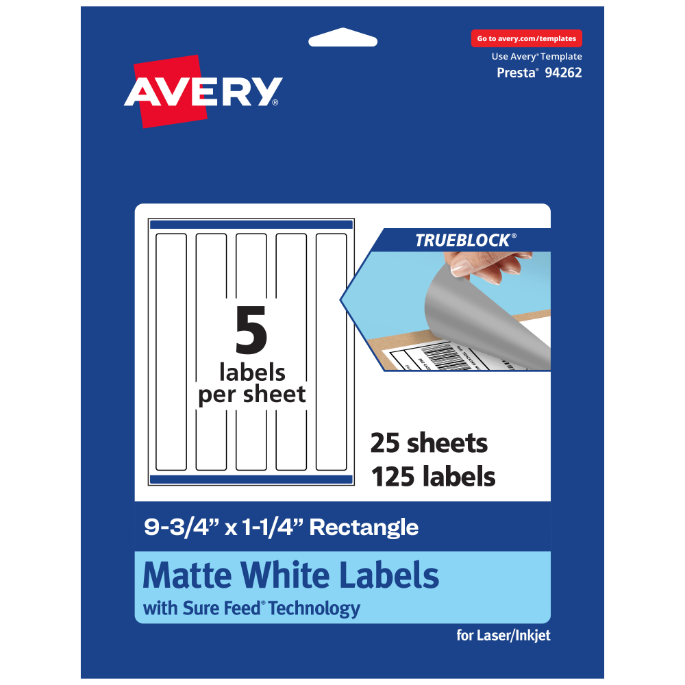 Avery® Print-To-The-Edge TrueBlock® Labels With Sure Feed®,