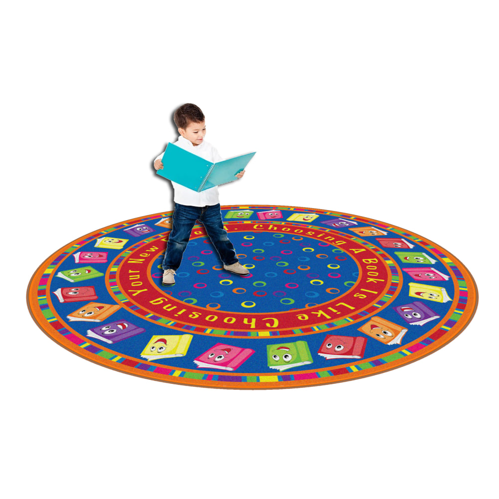Flagship Carpets Circle Time Books Rug, Round, 6&#x27;,