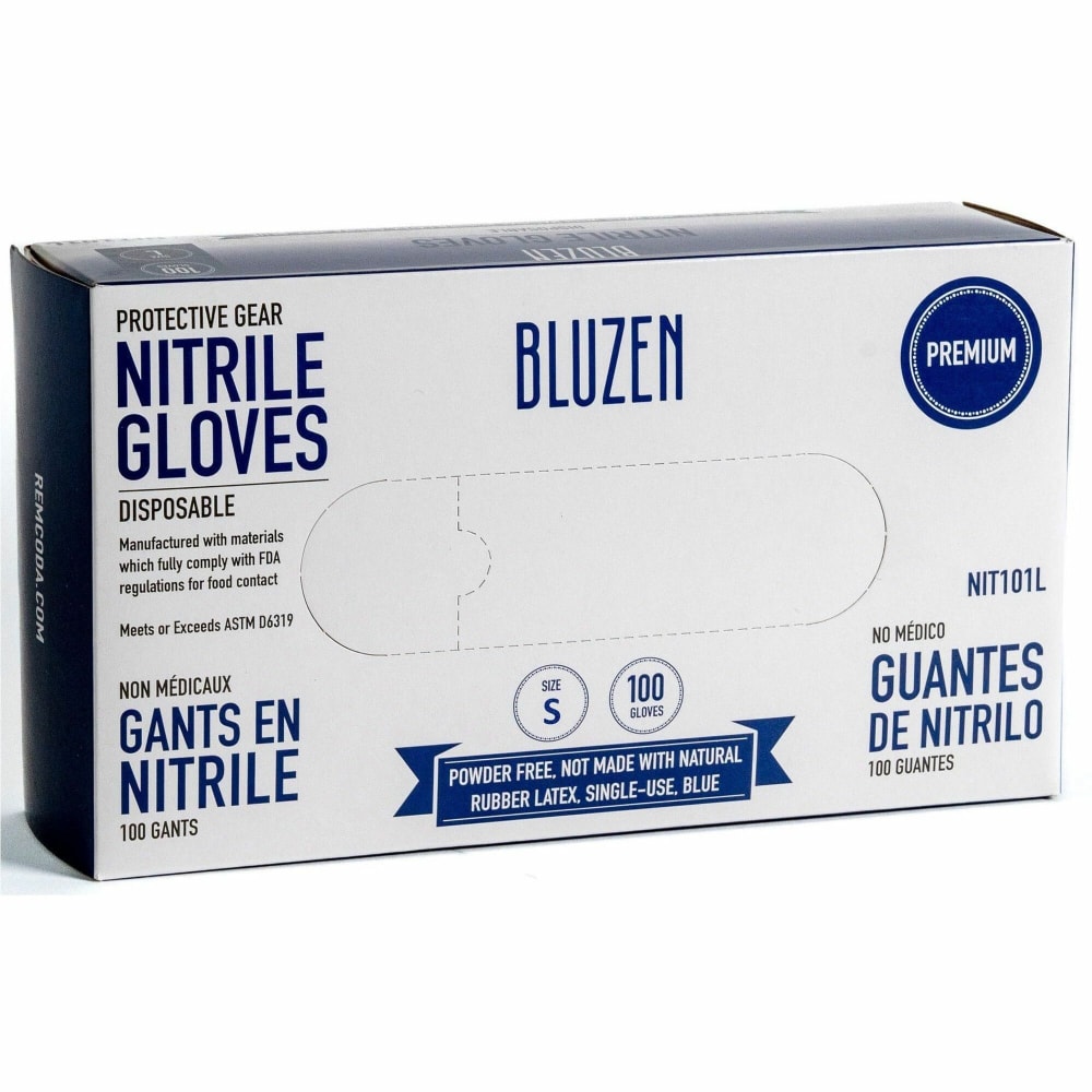 BLUZEN Extra-Strength Nitrile Gloves - 4 mil Thickness