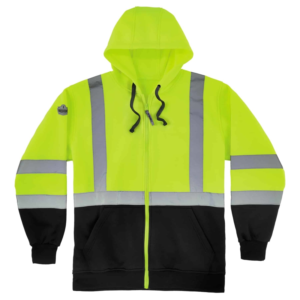 Ergodyne GloWear 8372 Class 3 Hi-Vis Zip-Up Hoodie,