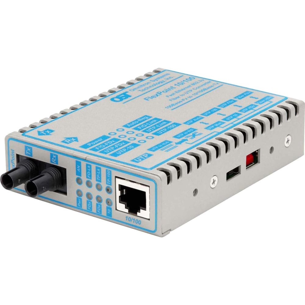 Omnitron FlexPoint 10/100 Ethernet Fiber Media Converter RJ45