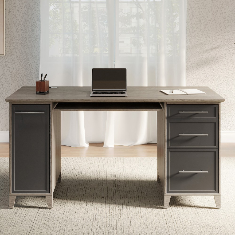 Realspace® Koru 60"W Straight Computer Desk With Integrated