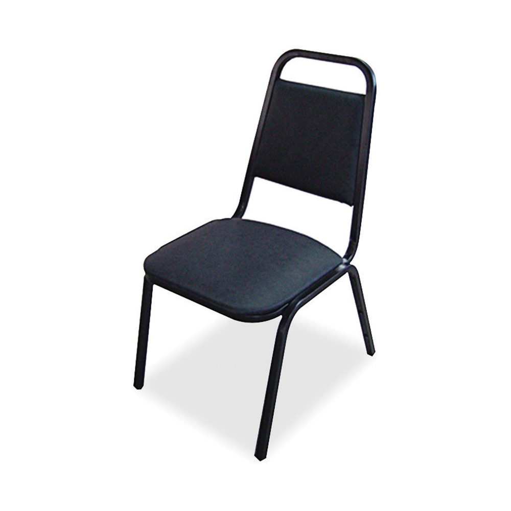 Lorell® Banquet Stack Chair, Vinyl, Black, Set Of