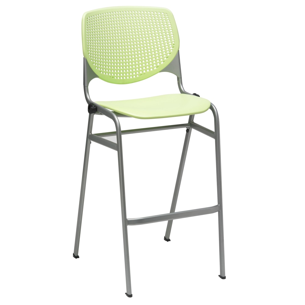 KFI Studios KOOL Stacking Barstool, Lime Green/Silver