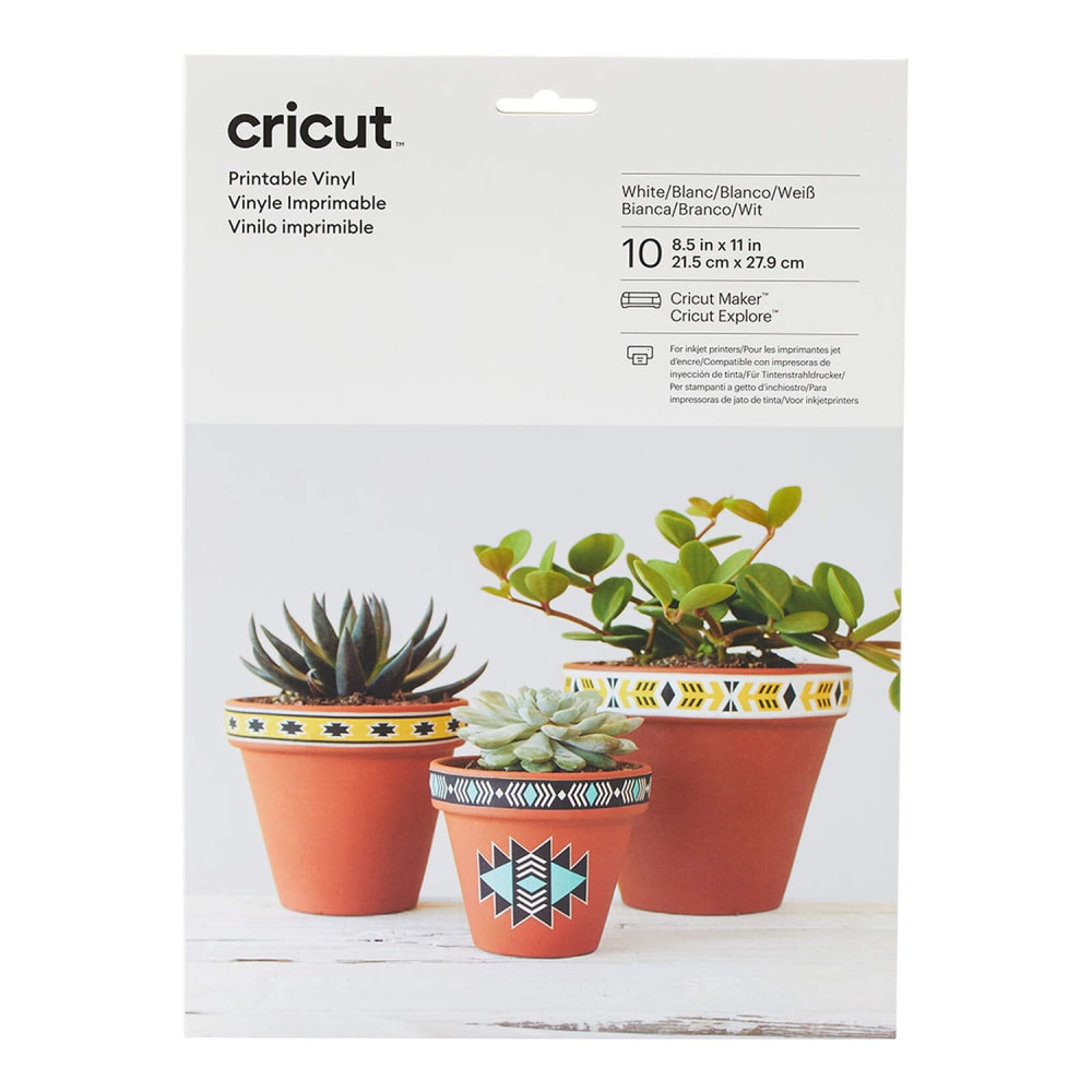 Cricut Vinyl Printable Inkjet Sheets, 10” x 8-1/2”,