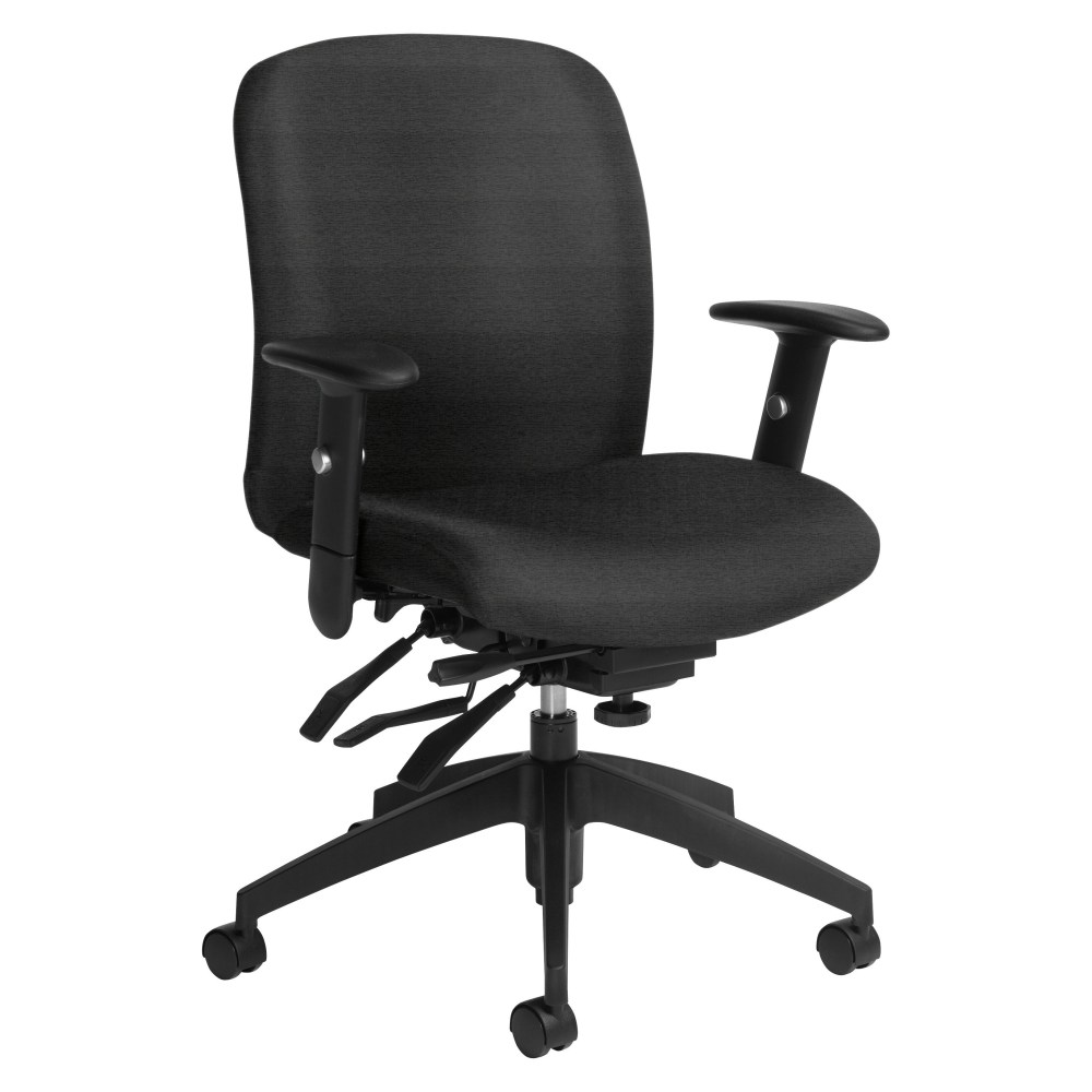 Global® Truform Multi-Tilter Chair, Mid-Back, Granite Rock/Black,