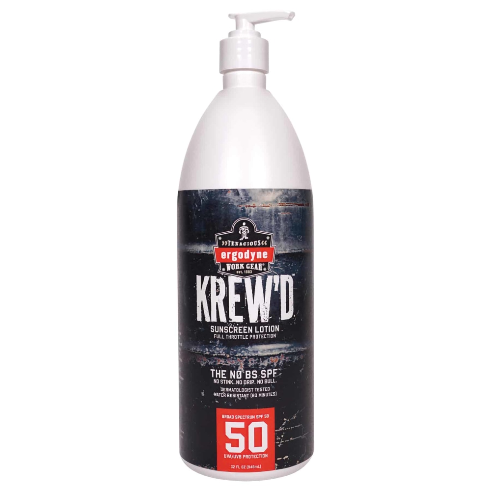 Ergodyne KREW'D 6355 SPF 50 Sunscreen Lotion, 32