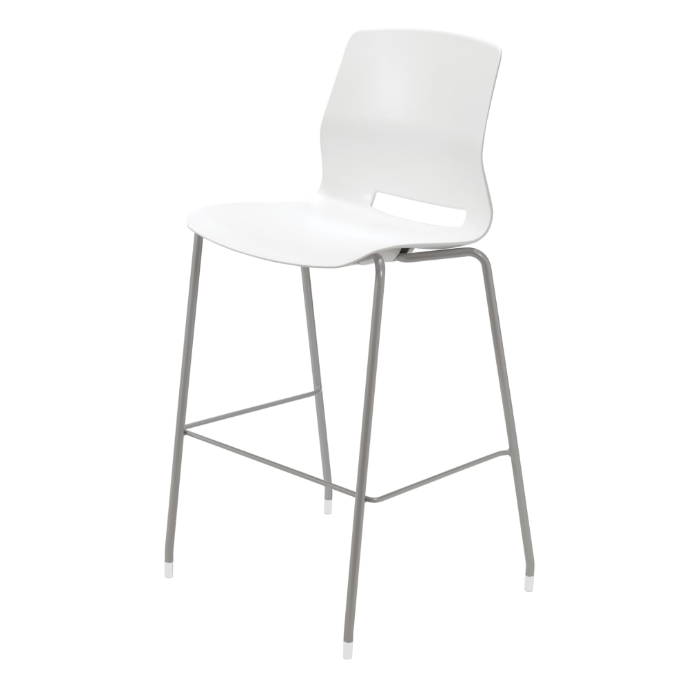KFI Studios Imme Stacking Bar Stool, 44"H, White/Silver