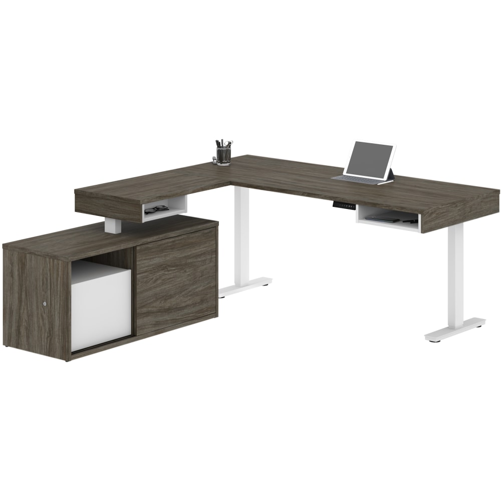 Bestar Pro-Vega 81"W L-Shaped Standing Corner Desk With