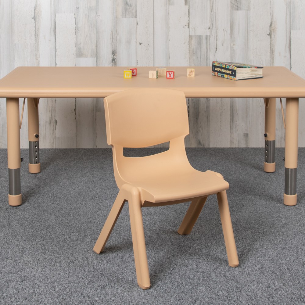 Flash Furniture Stackable School Chairs, Natural, Set Of
