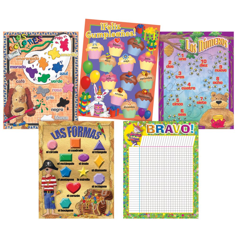 Barker Creek® Chart Set, Spanish, 17" x 22",