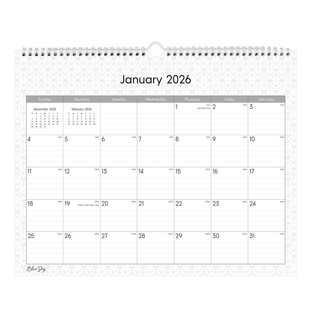 2026 Blue Sky Monthly Wall Calendar, 15” x