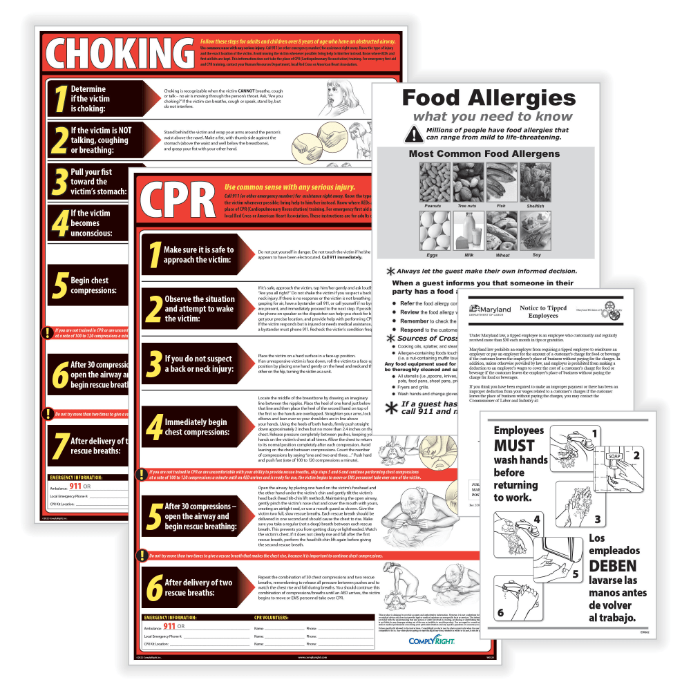 ComplyRight™ Restaurant Poster Set, English, Wyoming