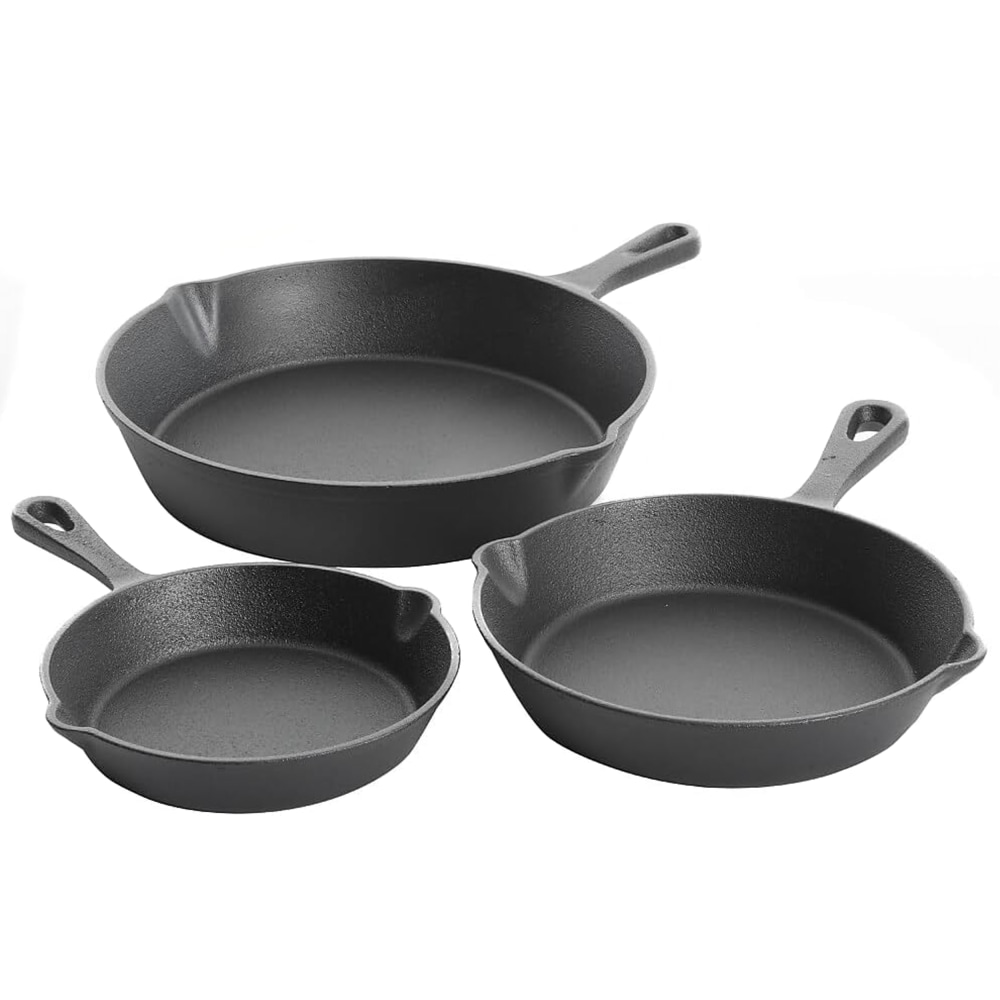 Gibson Home Brickstone 3-Piece Pre-Seasoned Cast Iron Skillet