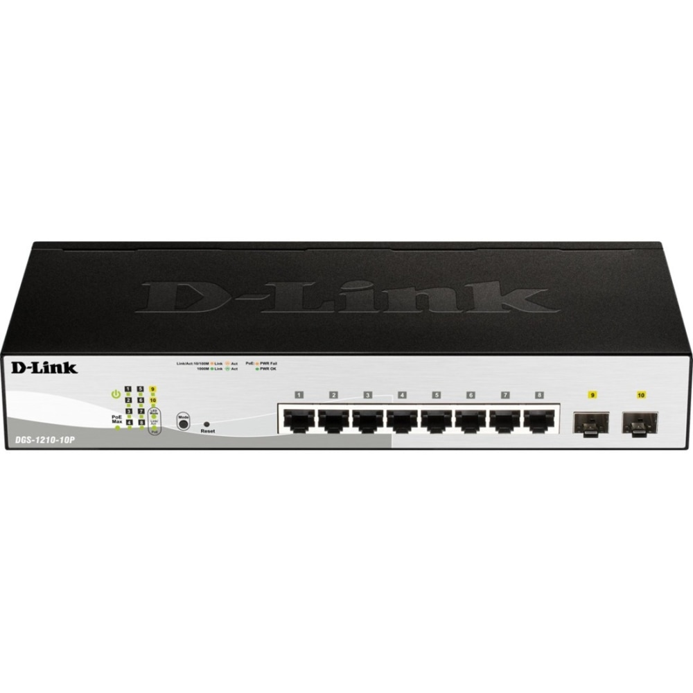 D-Link DGS-1210-10MP Ethernet Switch - 8 Ports -
