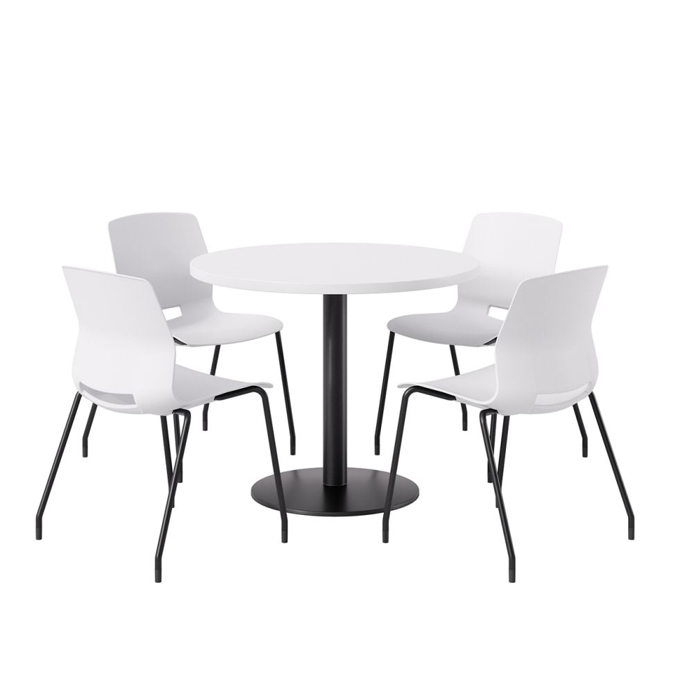 KFI Studios Midtown Pedestal Round Table Set With