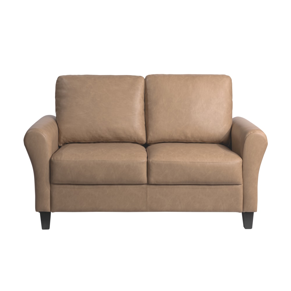 Lifestyle Solutions Winslow Faux Leather Loveseat With Rolled