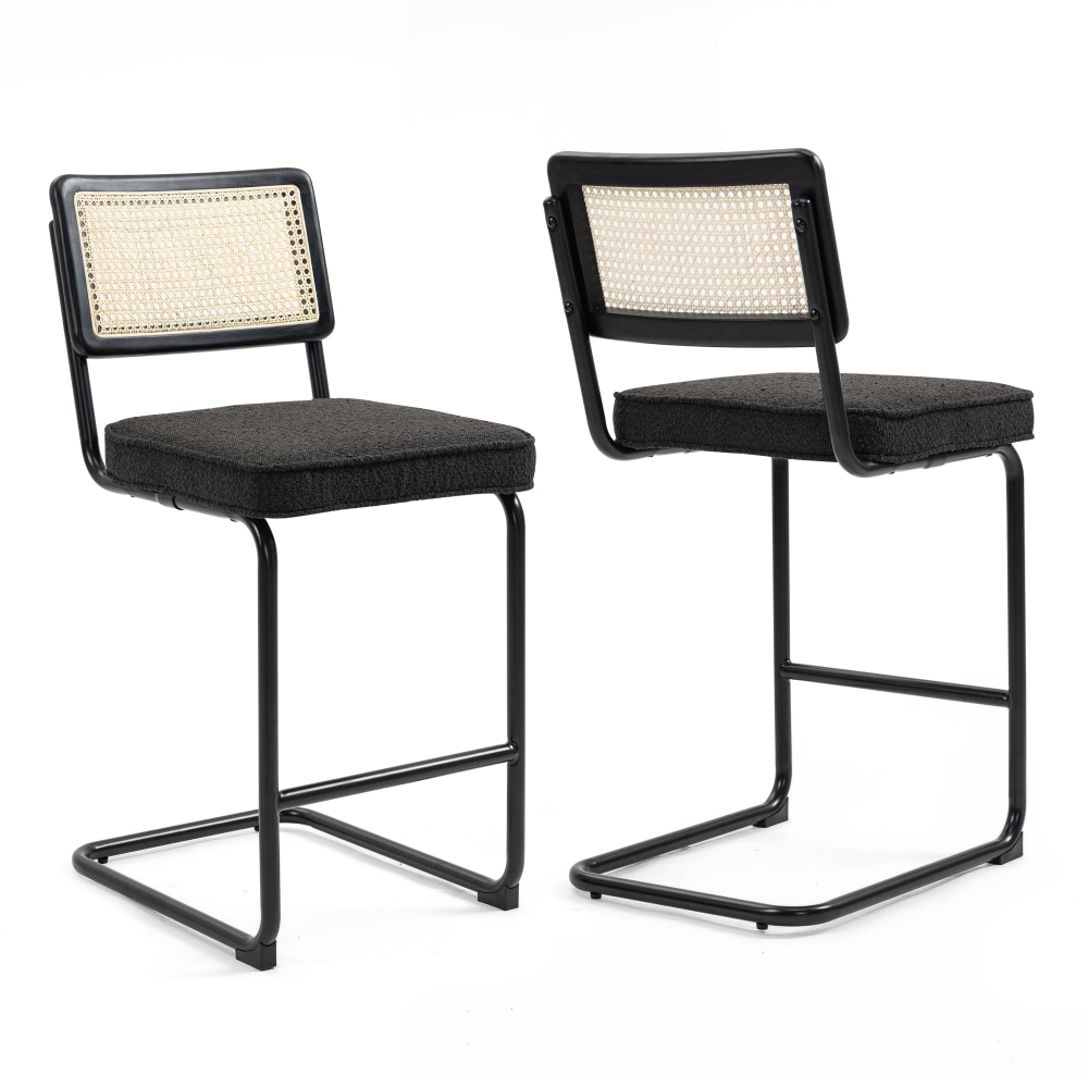 Glamour Home Ayers Boucle Counter Height Stools With