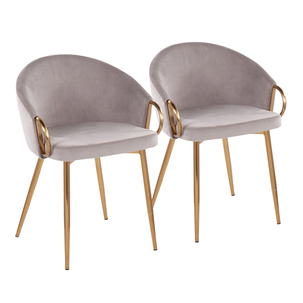 LumiSource Claire Chairs, Silver/Gold, Set Of 2 Chairs