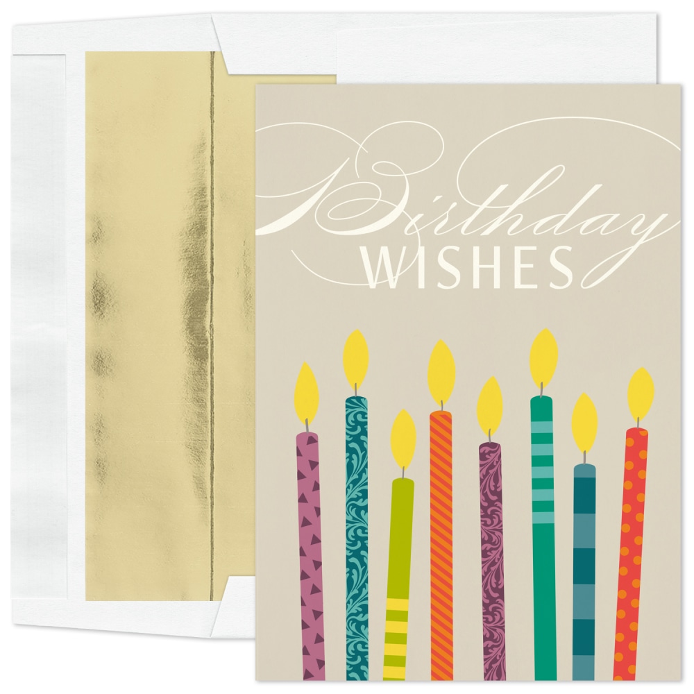 Custom Embellished Birthday Greeting Cards With Blank Foil-Lined