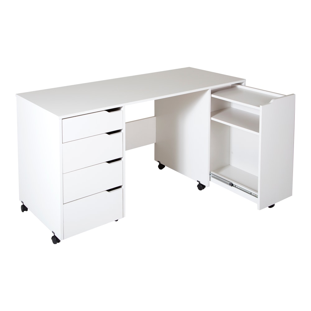 South Shore Crea Sewing Craft Table on Wheels,