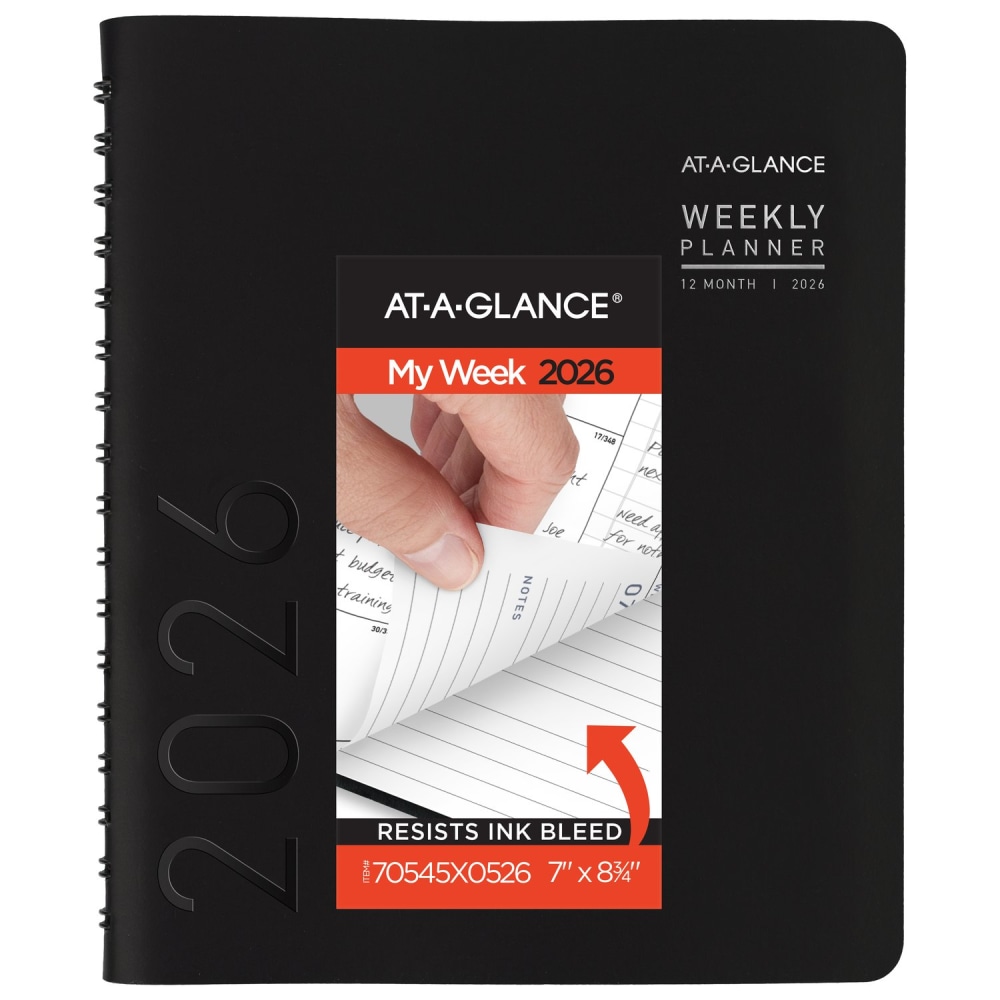 AT-A-GLANCE® Contemporary 2026 Weekly Monthly Planner, Black,