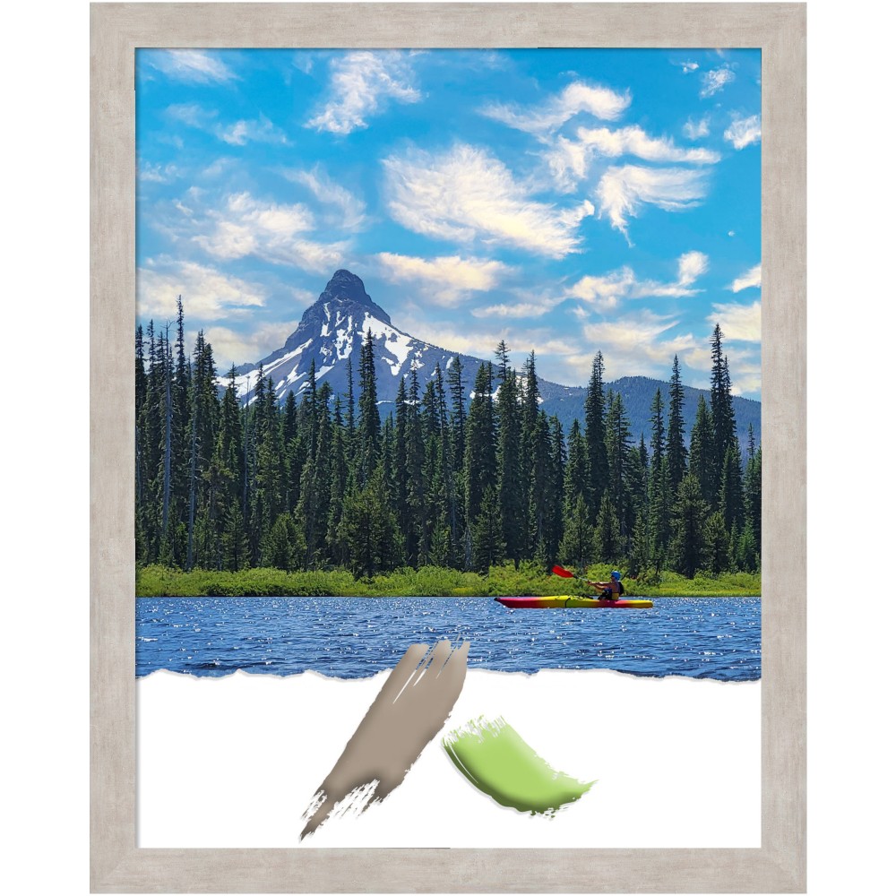 Amanti Art Marred Silver Wood Picture Frame, 25"