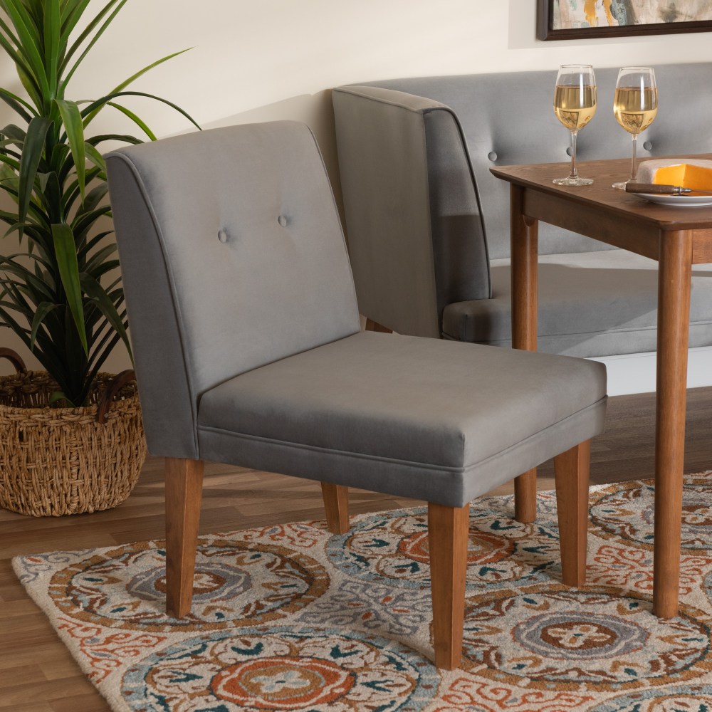 Baxton Studio Stewart Velvet Upholstered And Finished Wood
