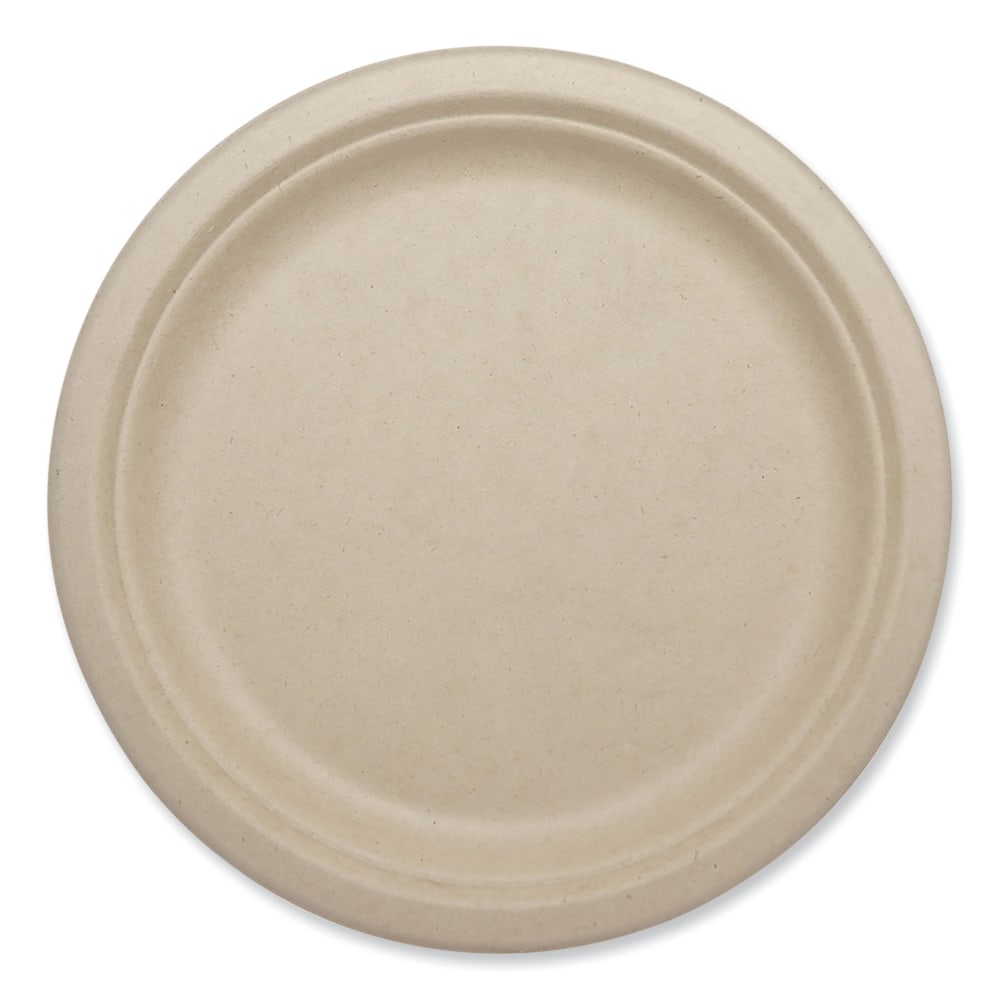 World Centric® Fiber Plates, 9-1/8" Diameter, Natural, Pack