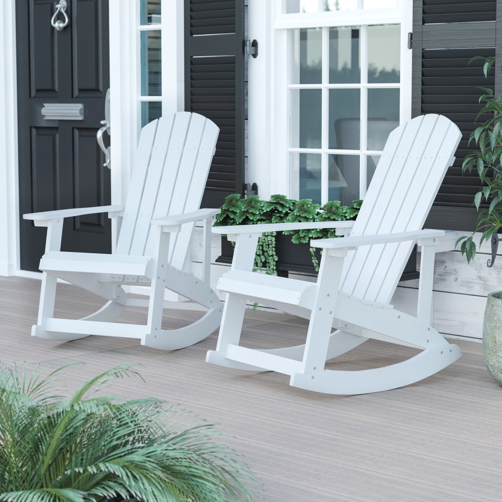 Flash Furniture Savannah All-Weather Adirondack Rocking Chairs,
