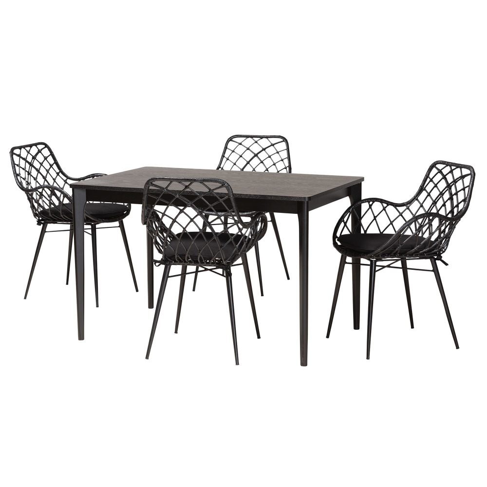 Baxton Studio Ballerina 5-Piece Dining Set, 29-1/2”H x