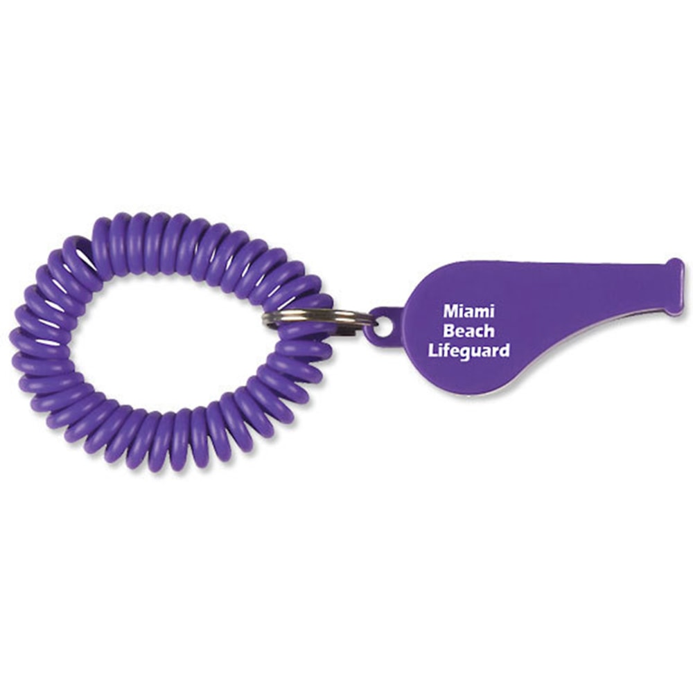 Whistle Key Ring With Coil, 7/8" H x