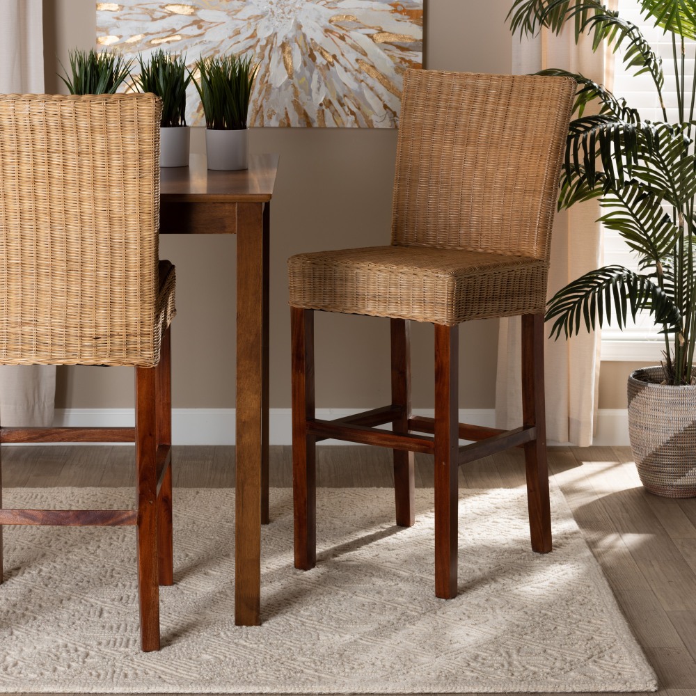 bali & pari Racquel Natural Rattan And Mahogany