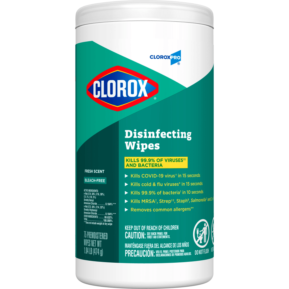 Clorox® Disinfecting Wipes, 7" x 8", Fresh Scent,