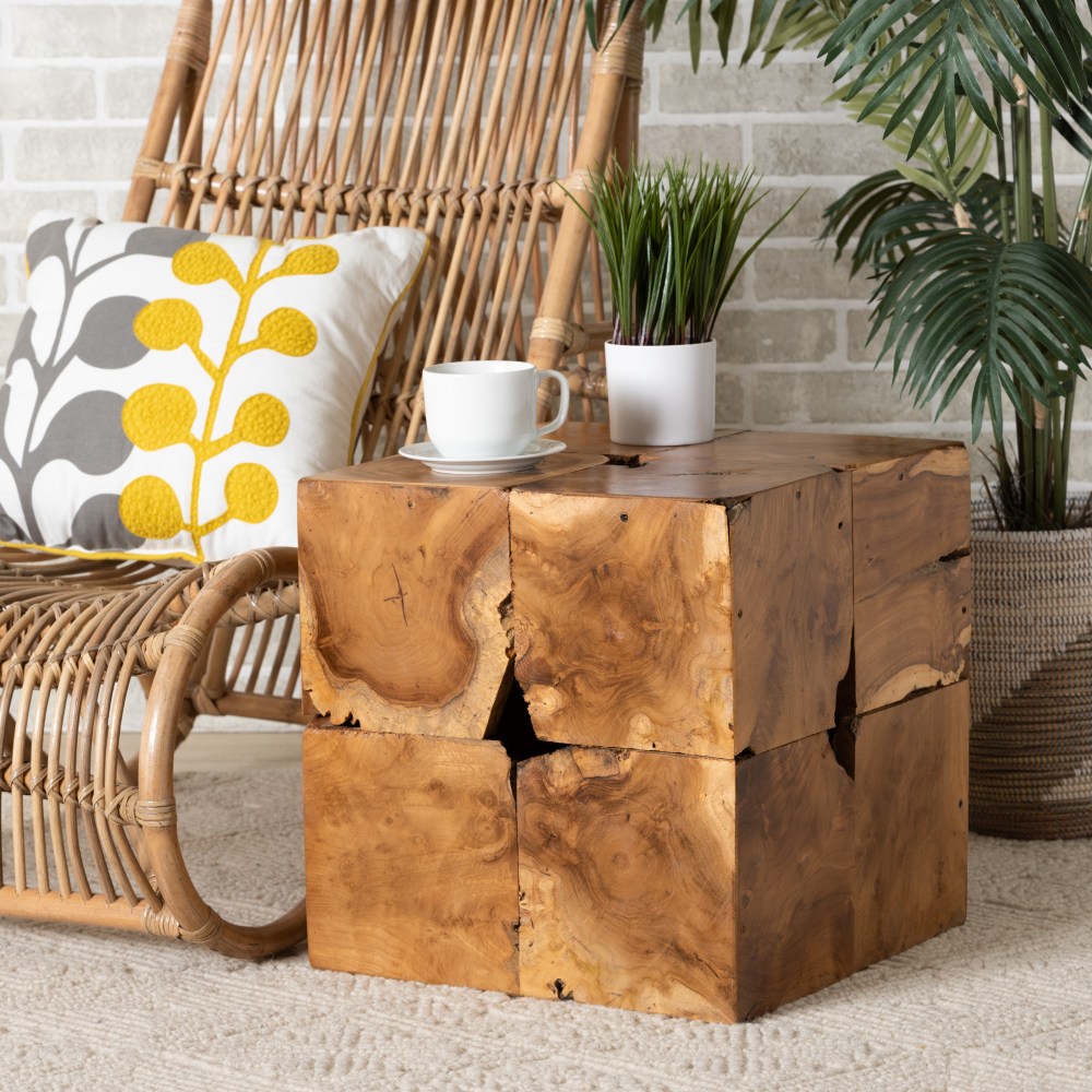 bali & pari Eldora Teak Root End Table,