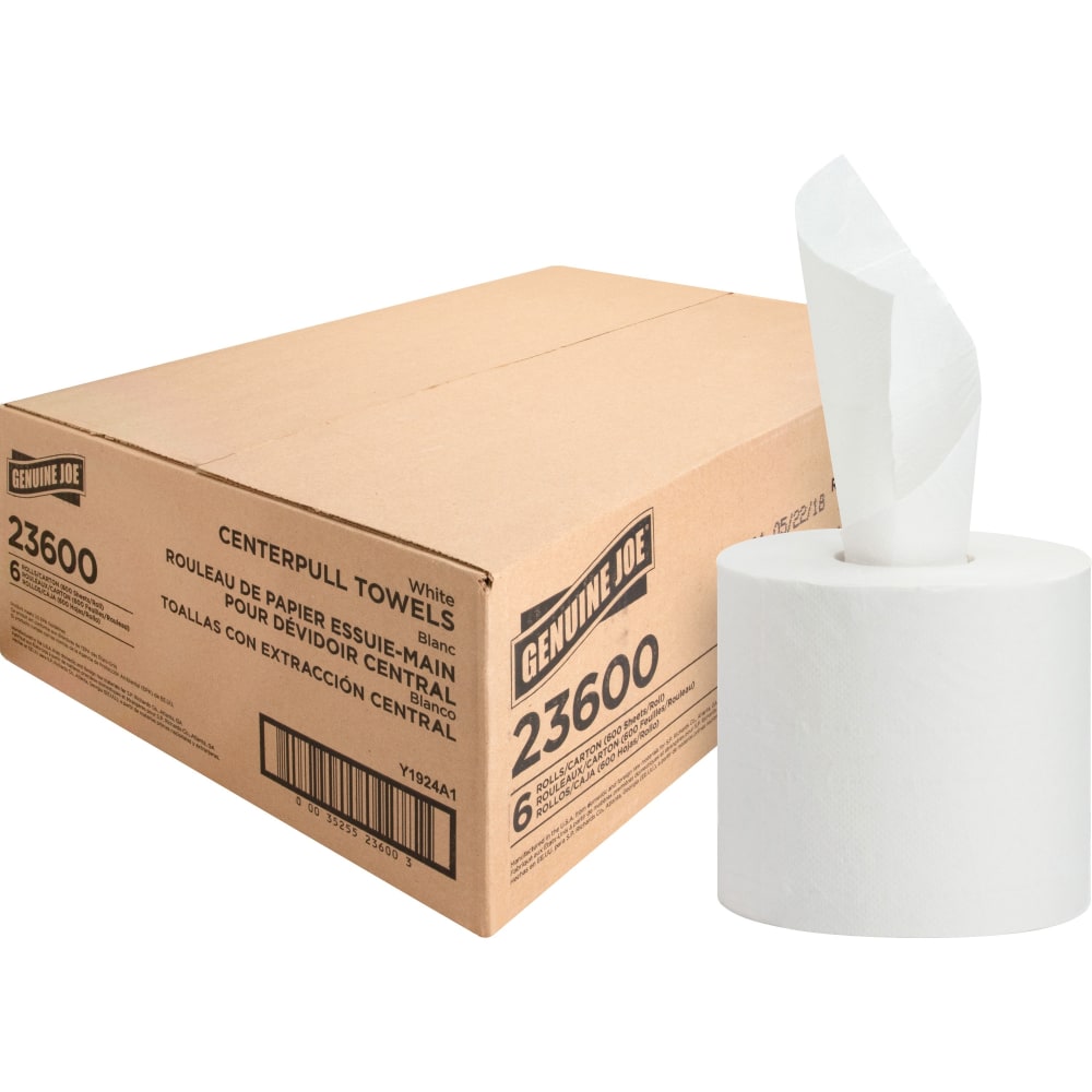 Genuine Joe 2-Ply Centerpull Paper Towels, 100% Recycled,