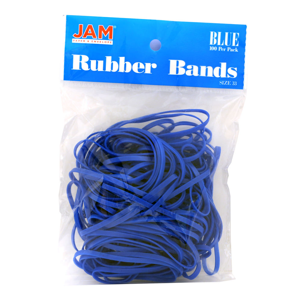 JAM Paper® Rubber Bands, Size 33, Blue, Bag