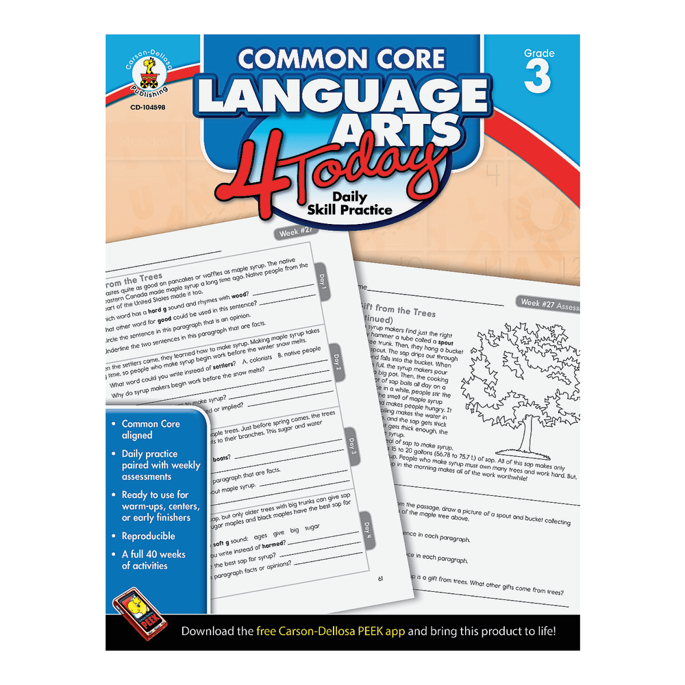 Carson-Dellosa Common Core Language Arts 4 Today, Grade