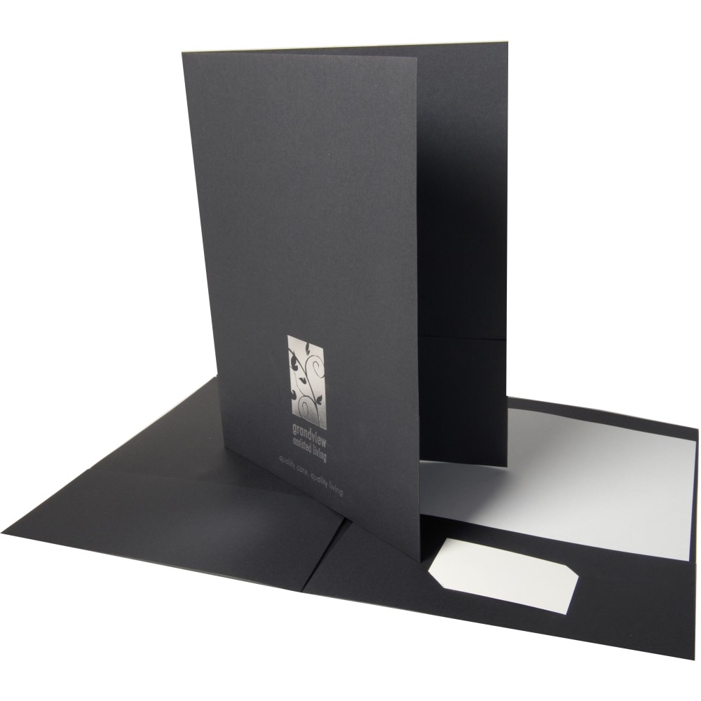 Custom 1-Color Foil-Stamped Standard-Size Presentation Folders,