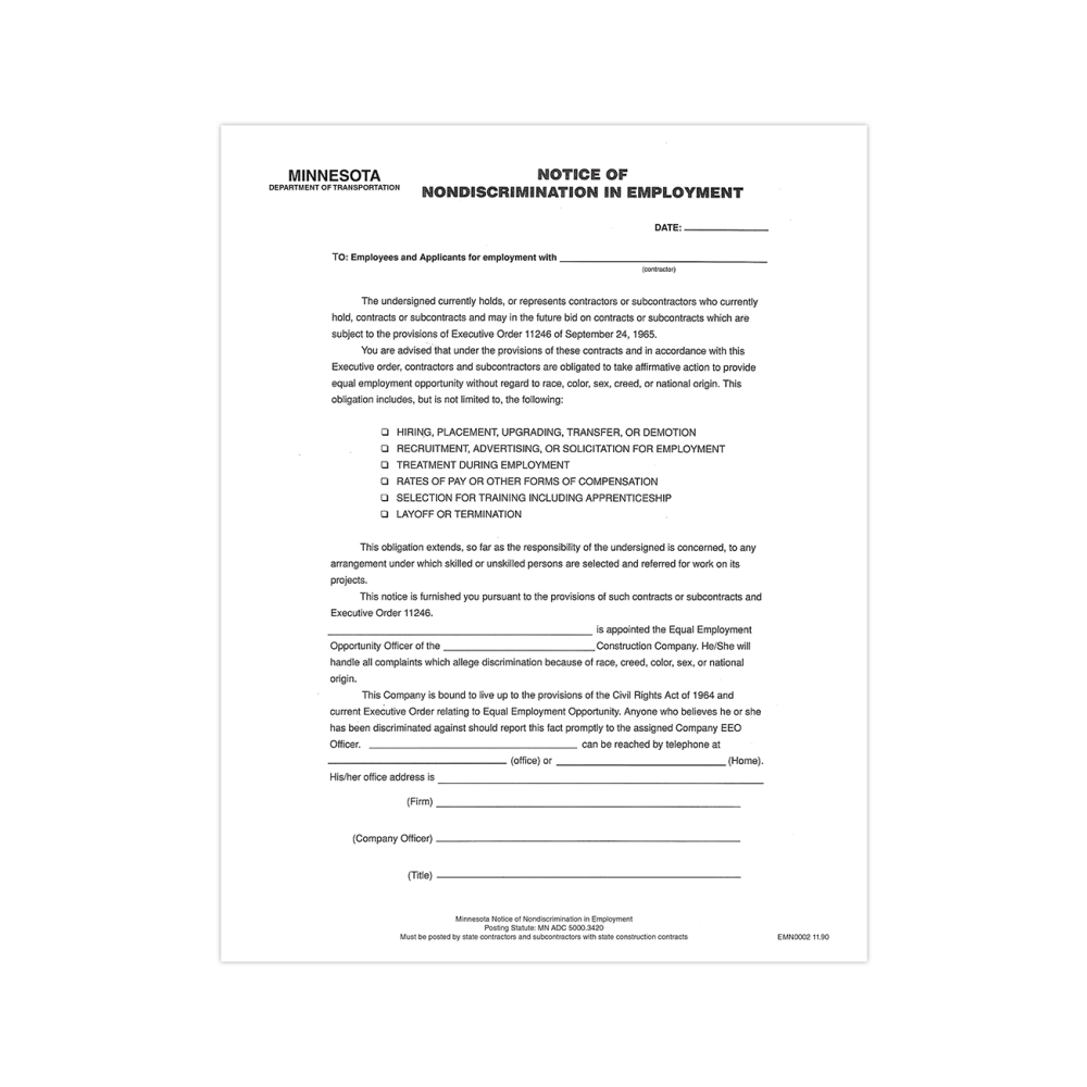 ComplyRight™ State Specialty Poster, Notice Nondiscrimination In