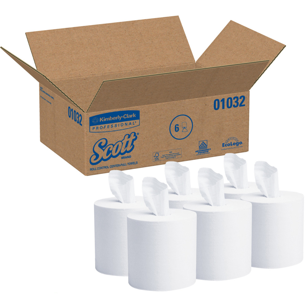 Scott® Roll Control® 1-Ply Center-Pull Paper Towels, 60%
