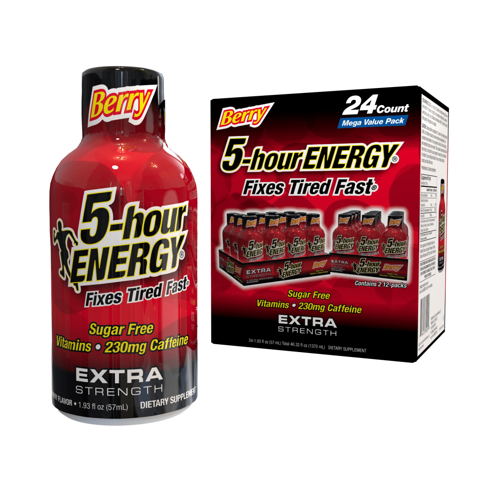5-Hour Energy Extra-Strength Berry, 1.93 Oz, 12 Bottled