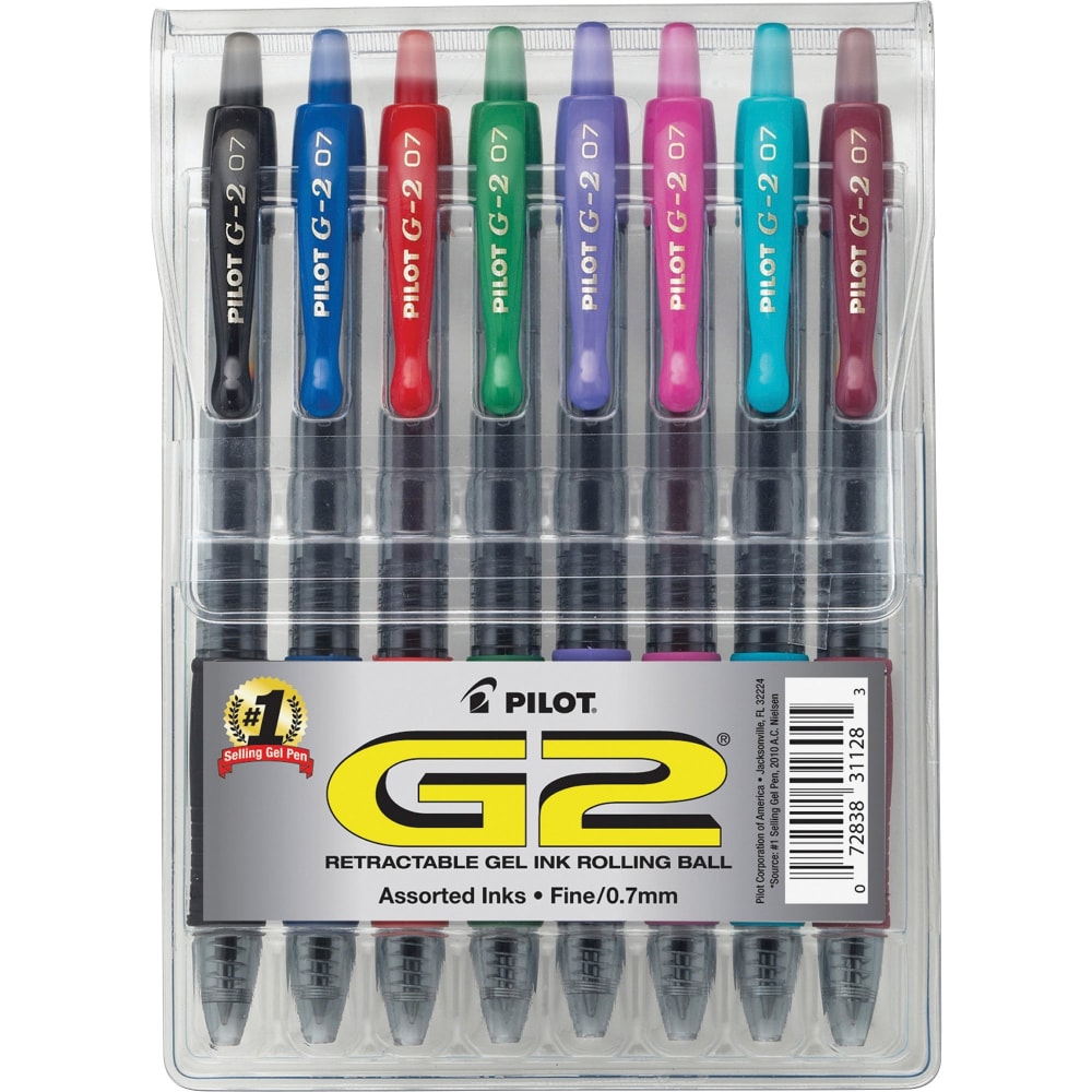 Pilot G2 Retractable Gel Pens, Fine Point, 0.7