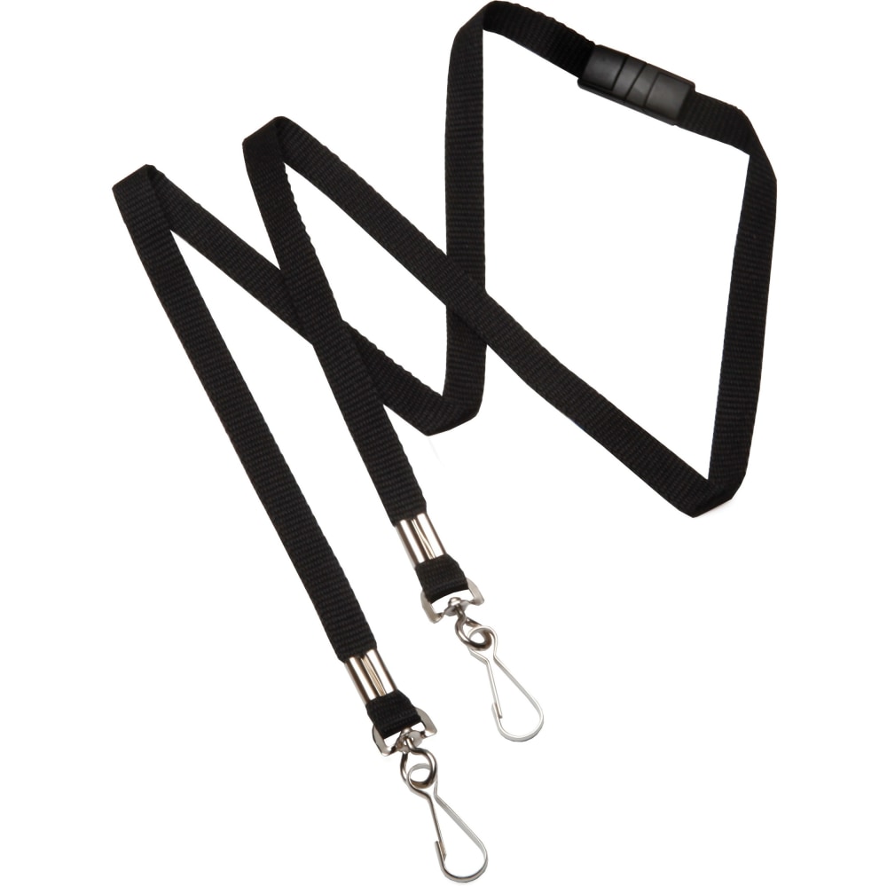 SKILCRAFT® Face Mask Lanyards, 7/16" x 36", Black,